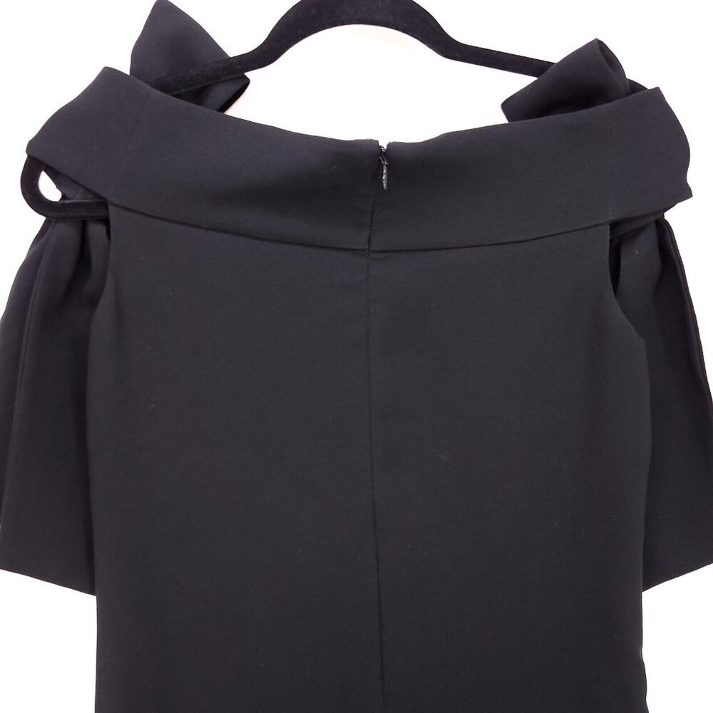 OVV Coktail Dress Black Mini Off Shoulder Big Bow Detail Classic Size Small - Picture 12 of 13